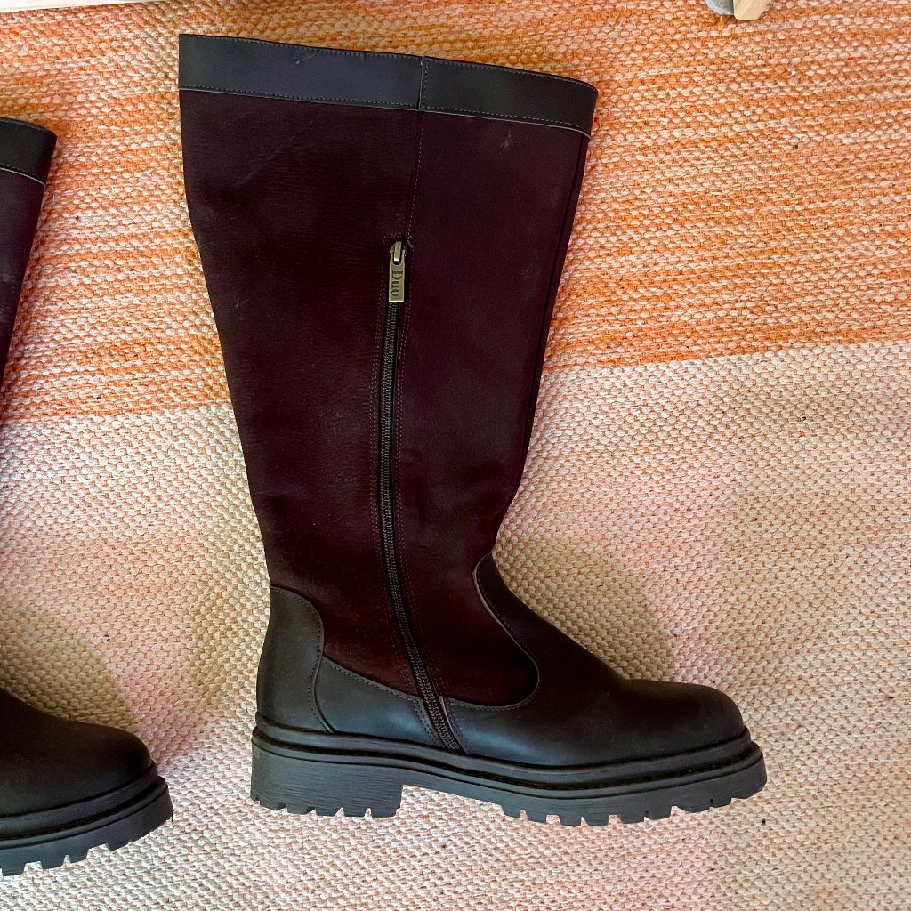 Duoboots Oakford Knee High Boots In Dark Brown Leather 39 Wide Calf — image 5 of 8